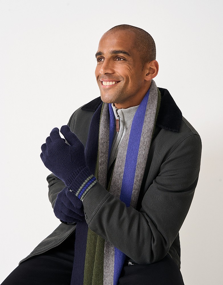 Striped Gloves in Ultramarine