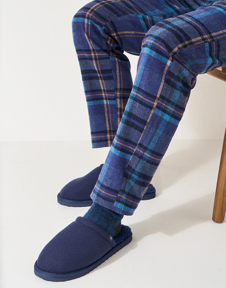 Felt Crest Slipper in Navy