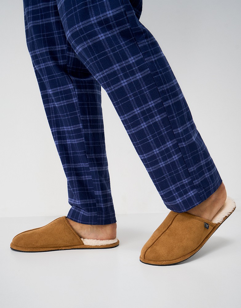 Button Seam Mule Slipper in Tan