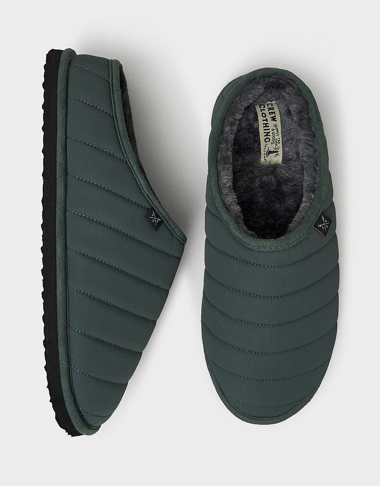 Quilted Nylon Slipper in Green