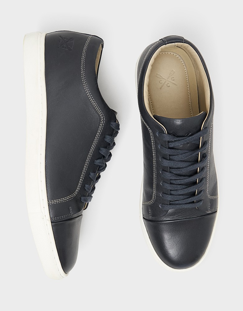 Cupsole Leather Trainers in Charcoal