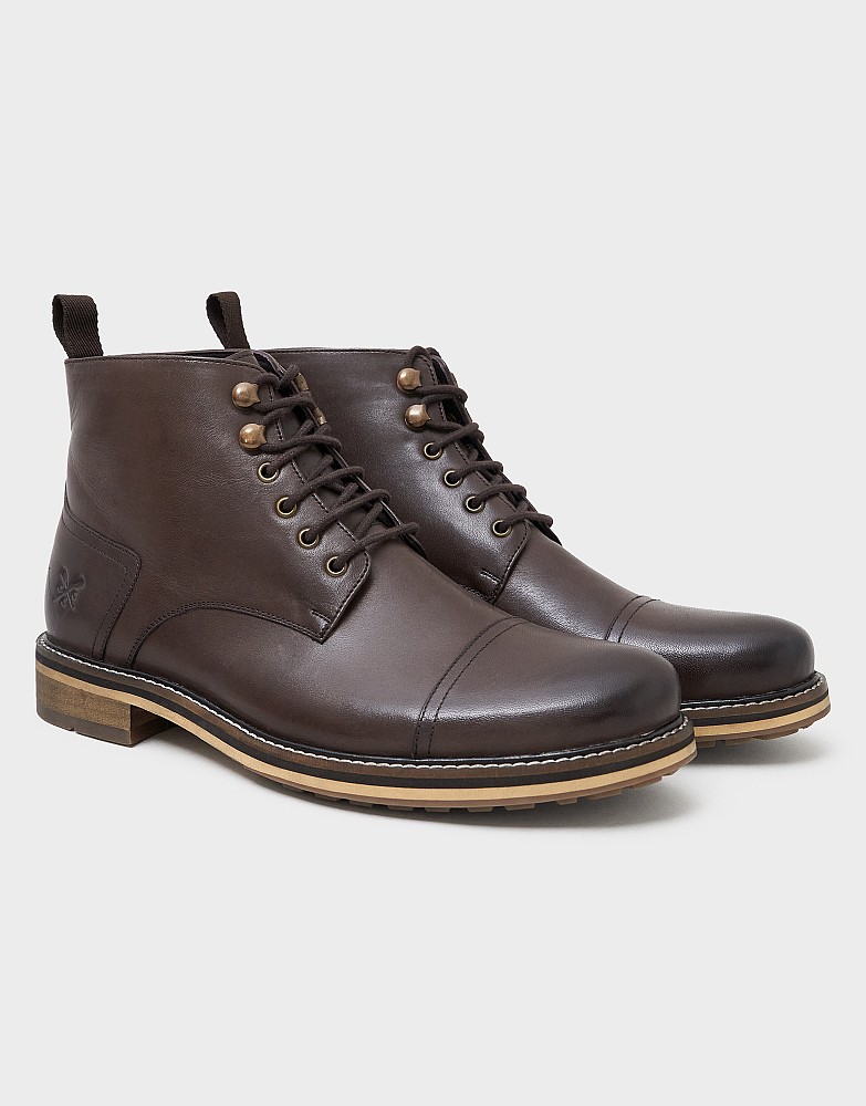 Lace Up Boots in Chocolate Brown