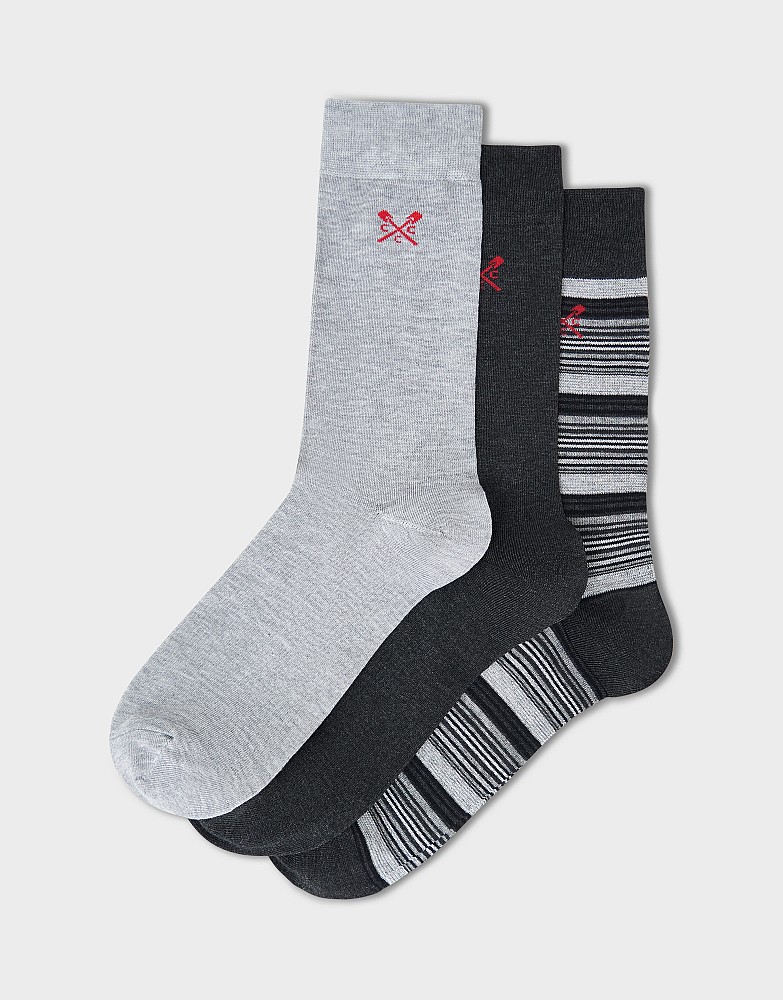 3 Pack Bamboo Socks in Grey
