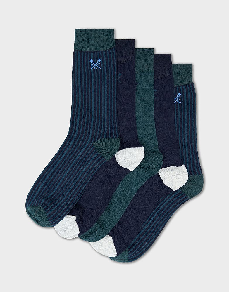 5 Pack Bamboo Sock Box in Green