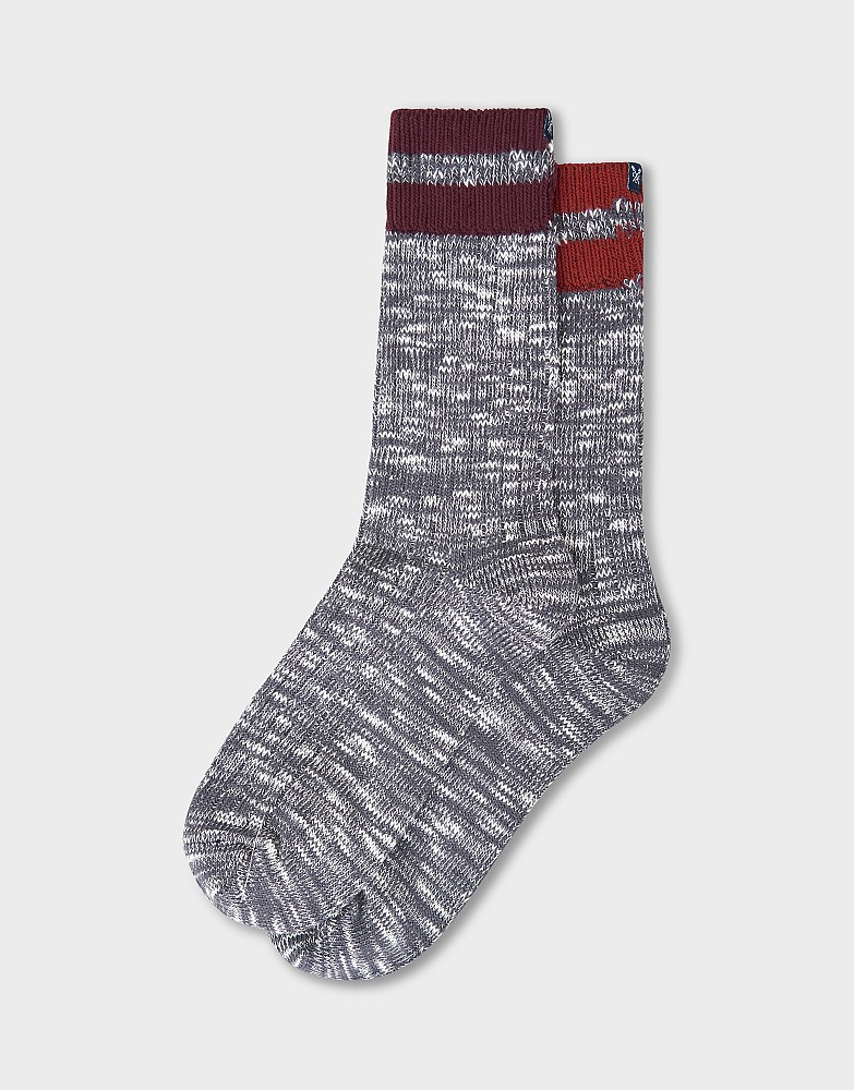 Two Pack Boot Socks in Grey, White and Red