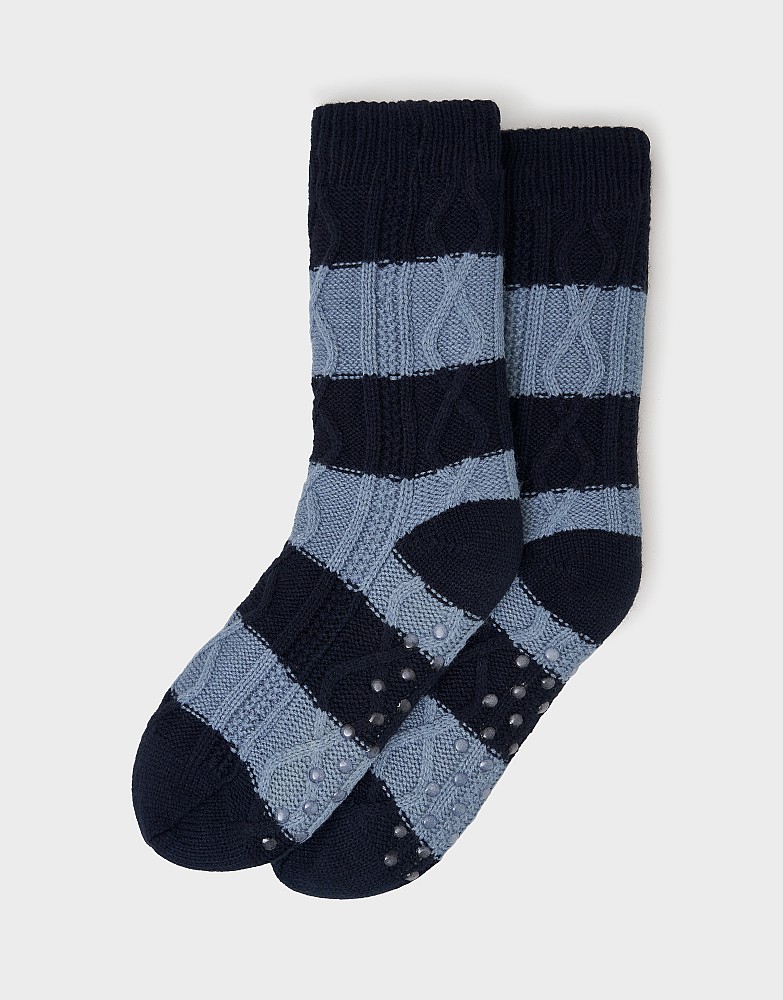 Cosy Socks in Navy and Pale Blue