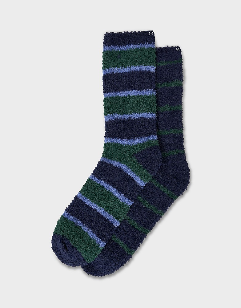 2 Pack Fluffy Socks in Navy and Green