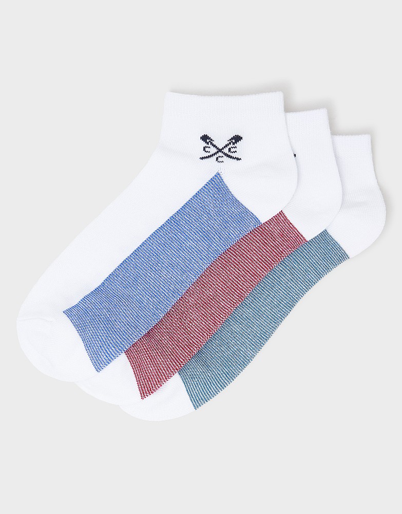 3 Pack Trainer Sock in White and Multi