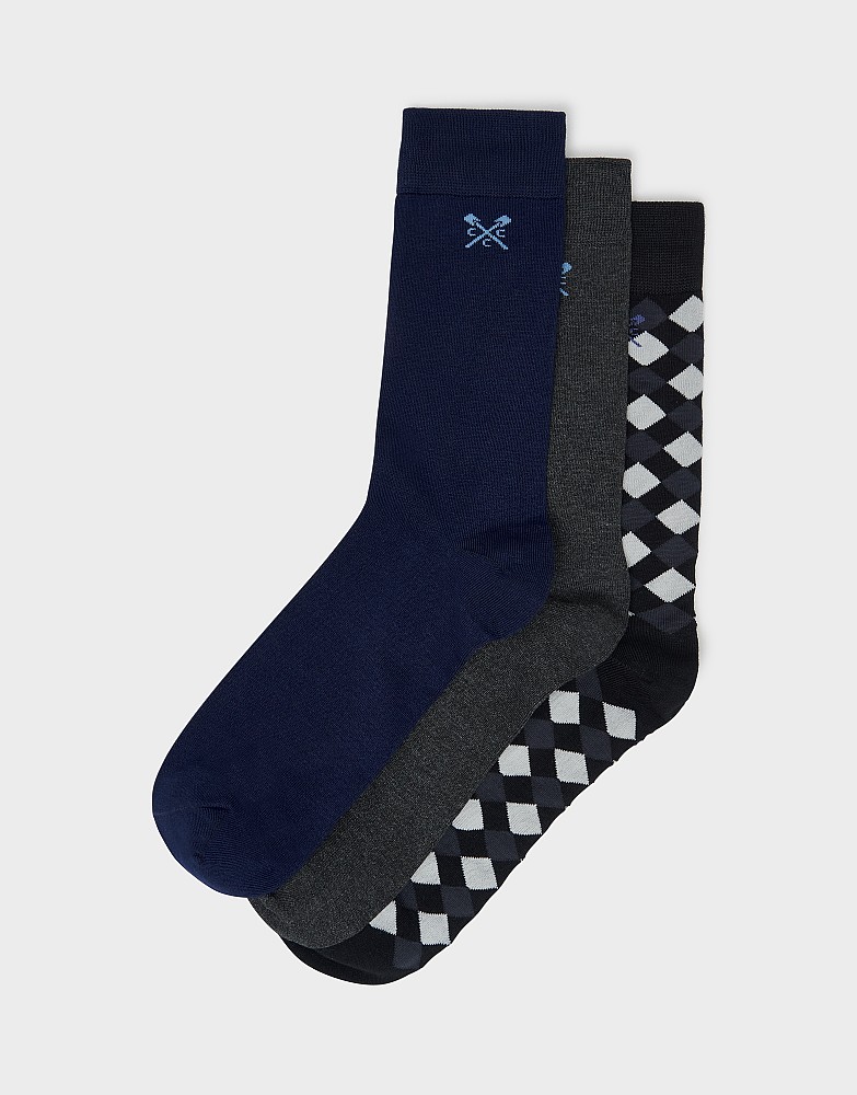 3 Pack Bamboo Socks in Blue