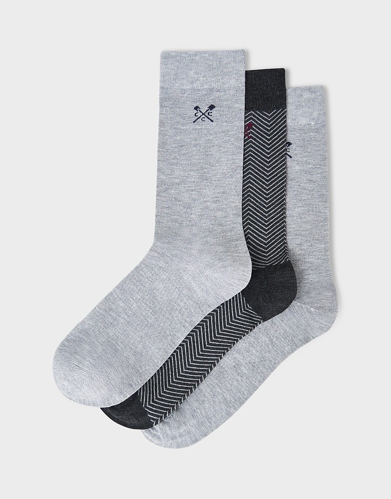 3-Pack Socks in Grey Marl