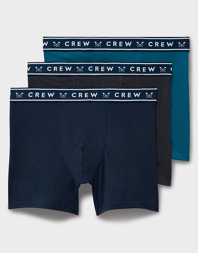 3 Pack Cotton Modal Boxer in Navy, Charcoal and Blue