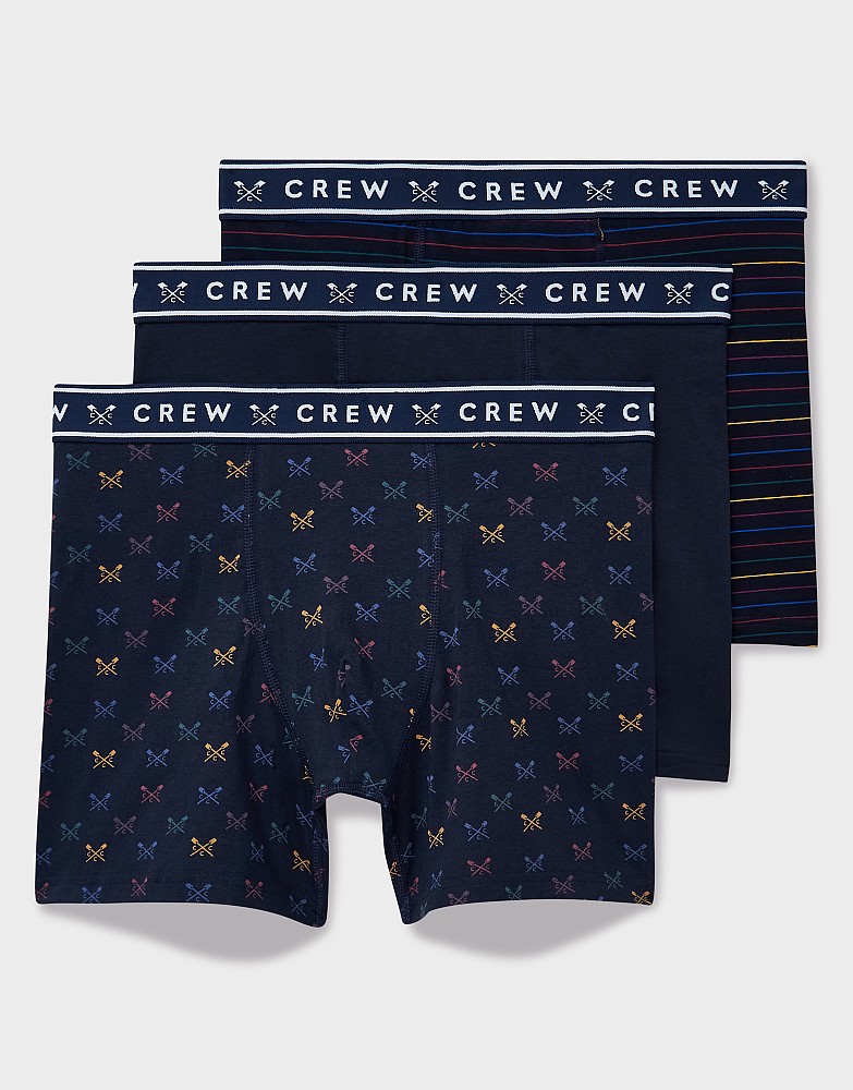 3 Pack Jersey Boxer in Navy and Multi colour