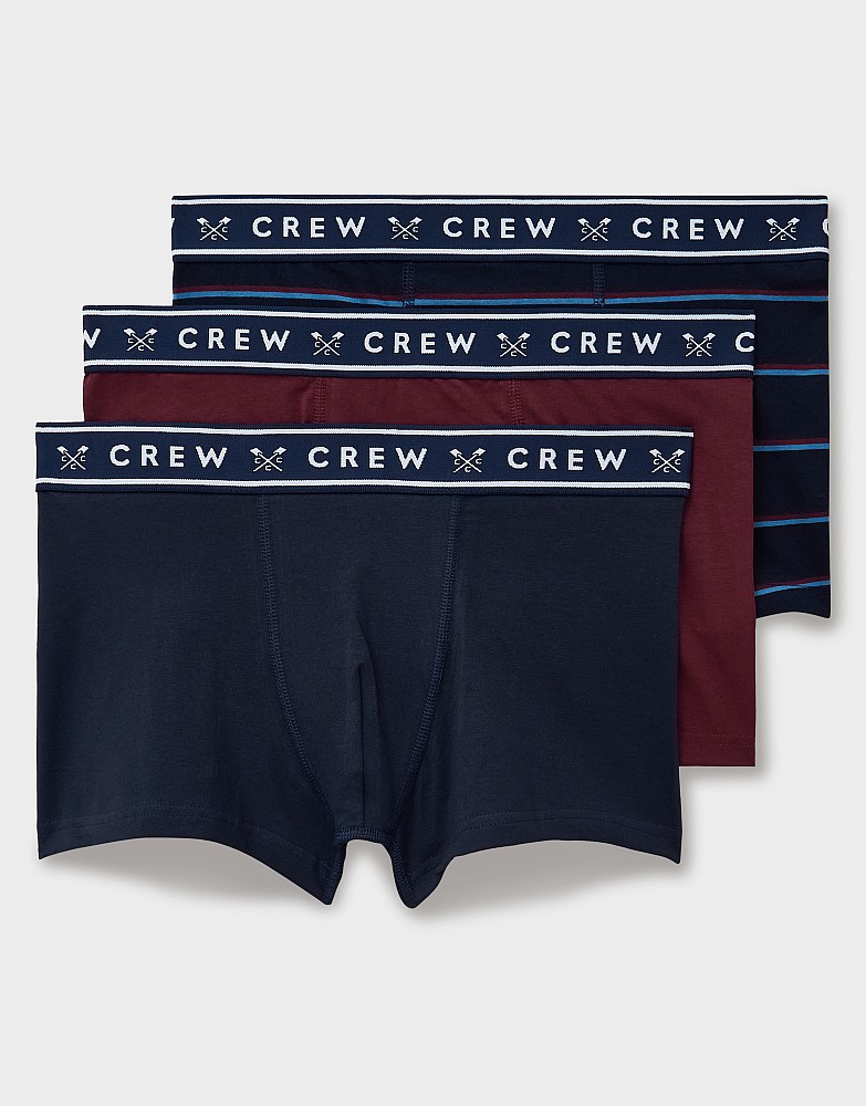 3 Pack Boxer Briefs in Navy and Burgundy