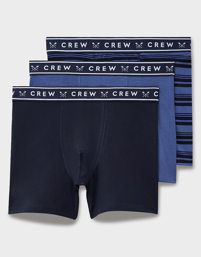 3 Pack Jersey Boxer in Navy Stripe