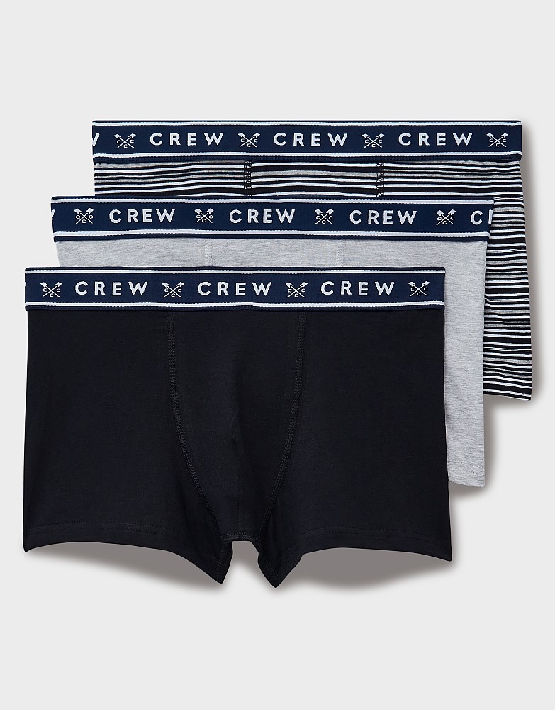 3 Pack Boxer Briefs in Black and Grey