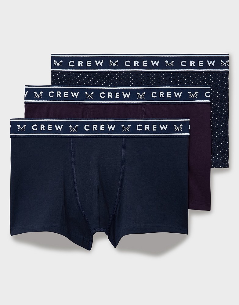 3 Pack Boxer Briefs in Navy and Purple
