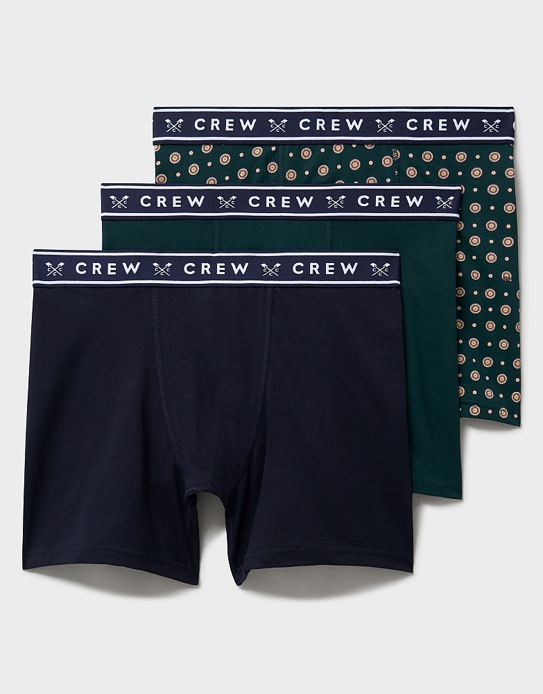 3 Pack Jersey Boxers in Navy and Bottle Green