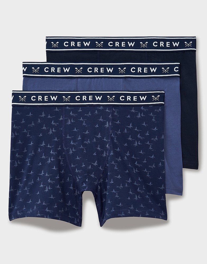 3 Pack Jersey Boxer in Navy Blue Boat