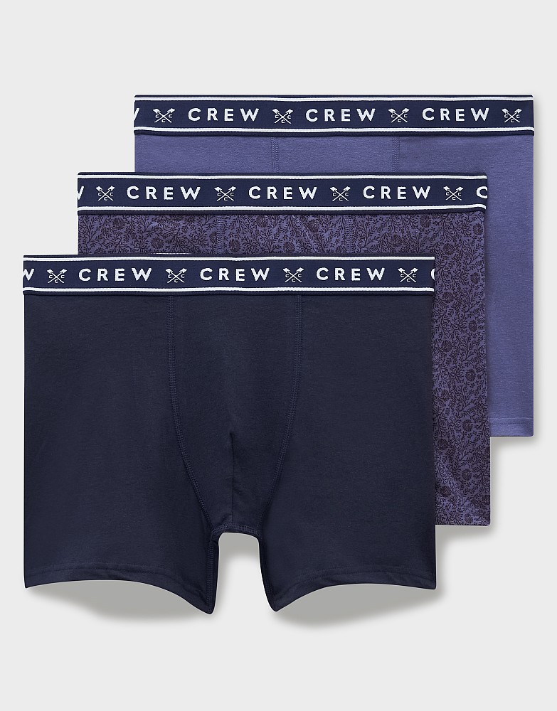 3 Pack Cotton Modal Boxers in Navy, Lilac and Purple