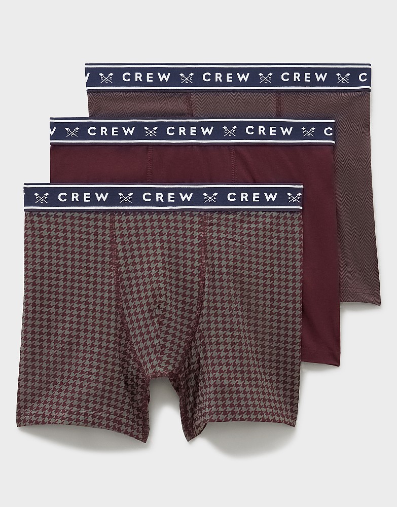 3 Pack Jersey Boxers in Burgundy