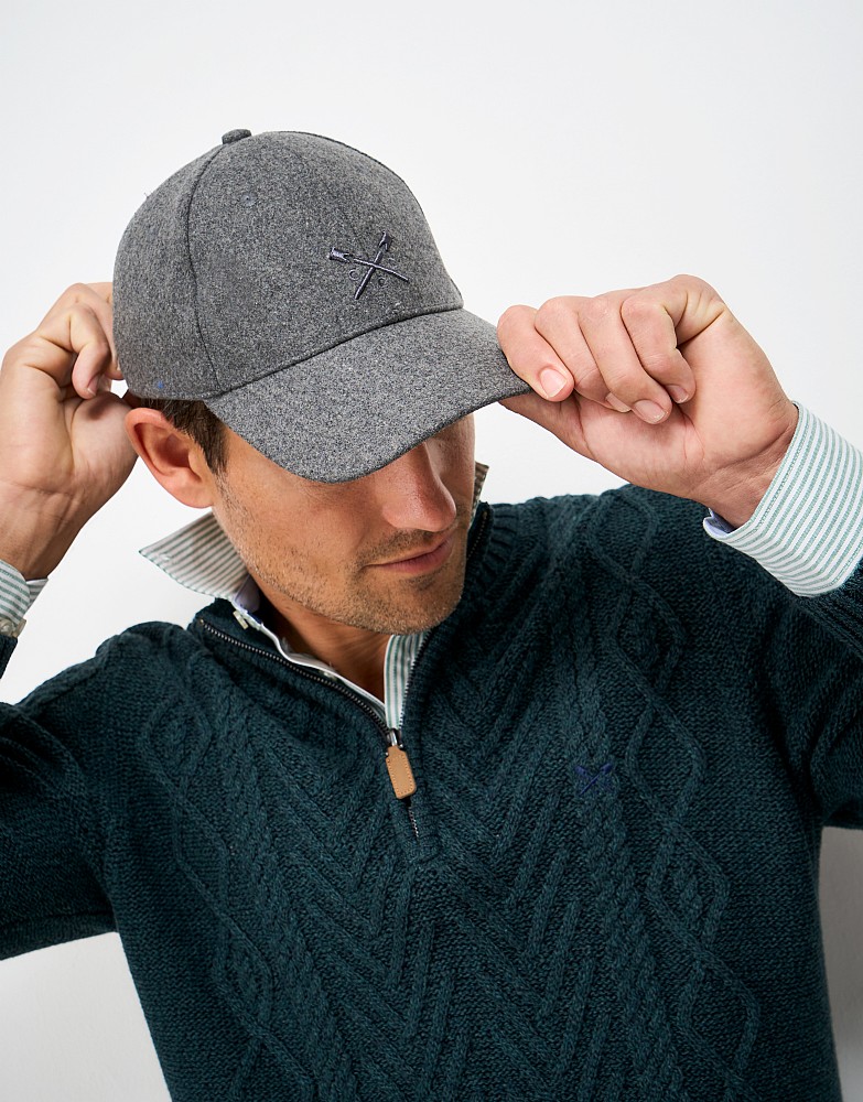 Wool Blend Crew Cap in Charcoal