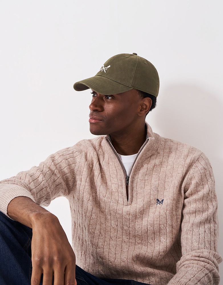 Cotton Crew Cap in Khaki
