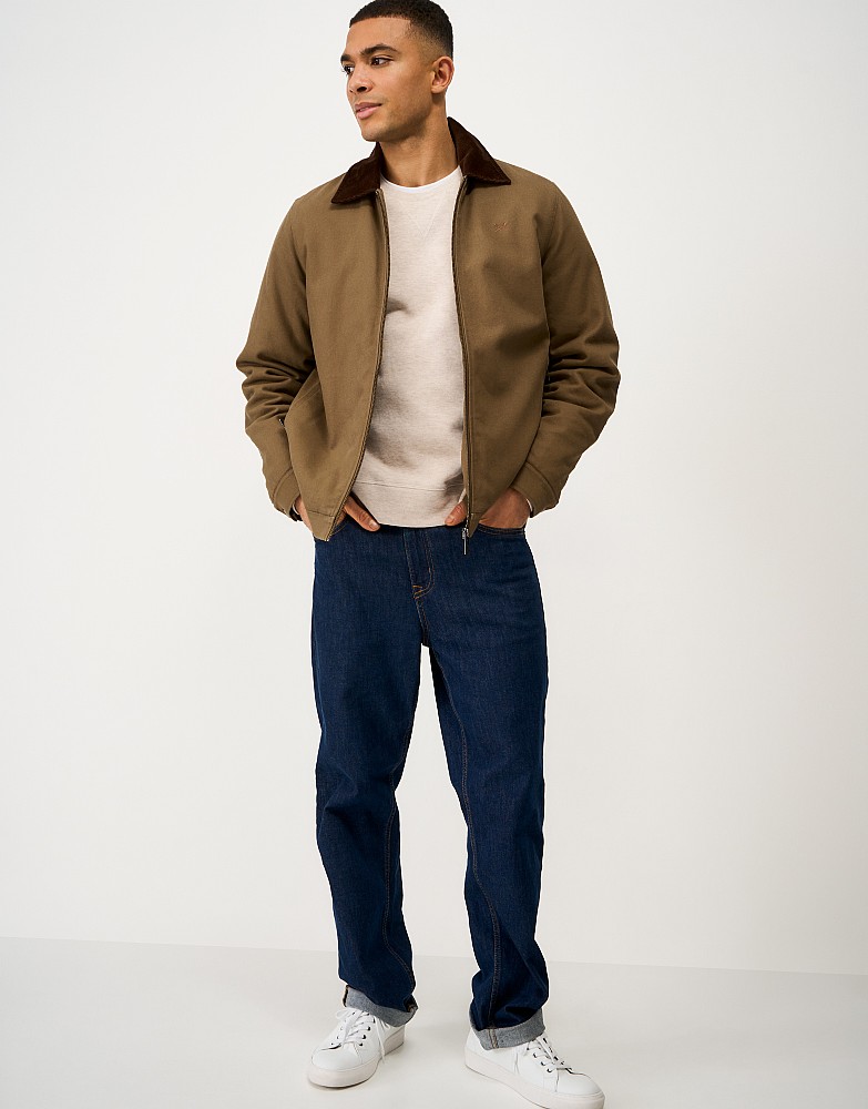Cotton-Canvas Jacket in Camel Brown