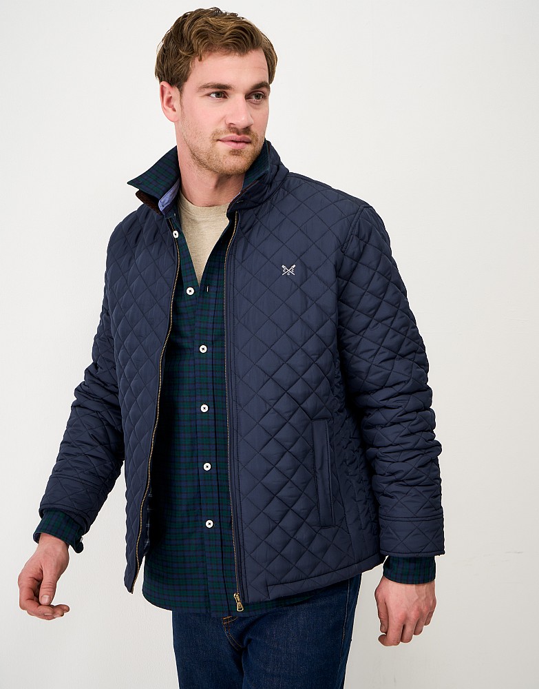 Quilted Harrington Jacket in Dark Navy