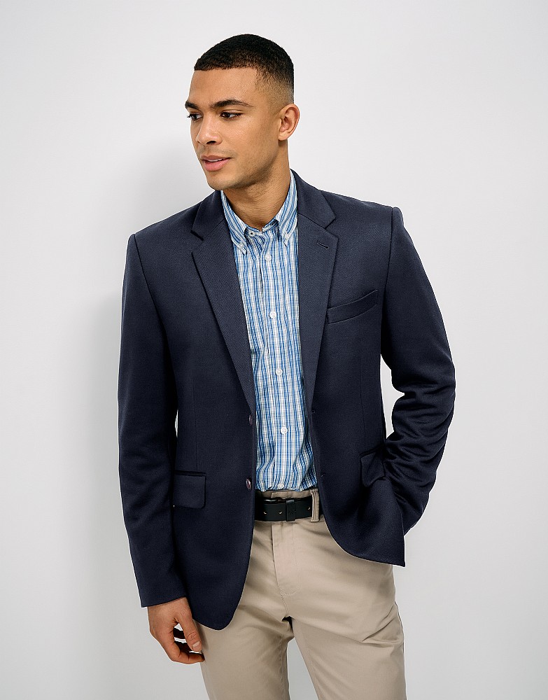 Stretch Jersey Blazer in Navy