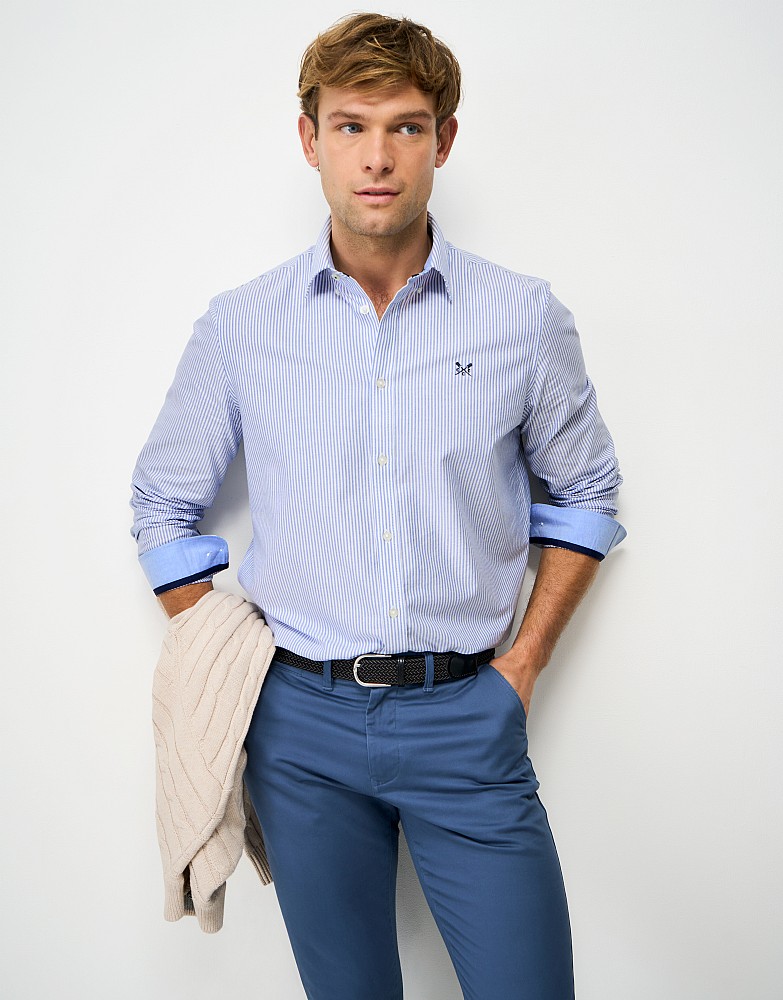 Classic Fit Oxford Shirt in Blue Stripe