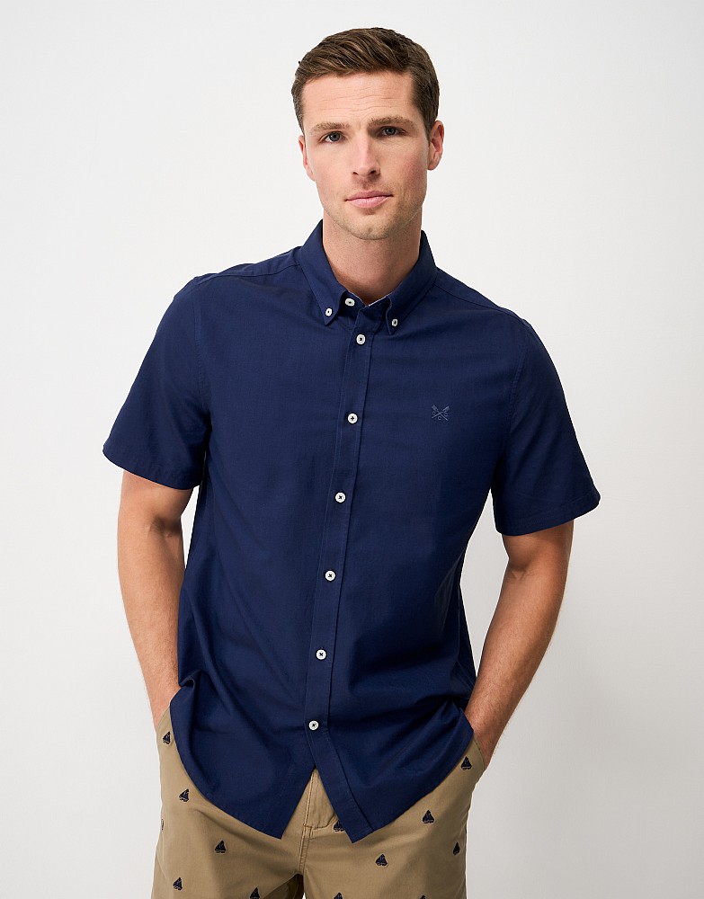 Short Sleeve Oxford Shirt in Navy