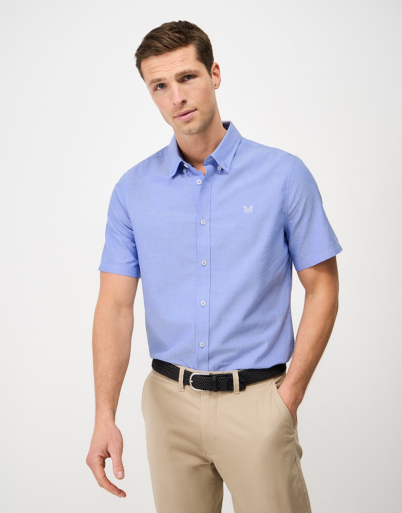 Short Sleeve Oxford Shirt in Blue