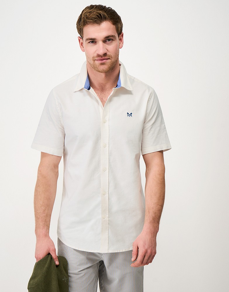 Short Sleeve Oxford Shirt in White