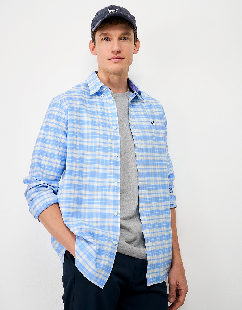 Men's Classic shirt in Light Blue and Off-White from Crew