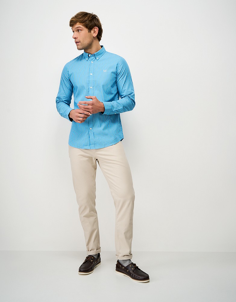 Slim Fit Classic Fit Micro Stripe Shirt in Blue and White