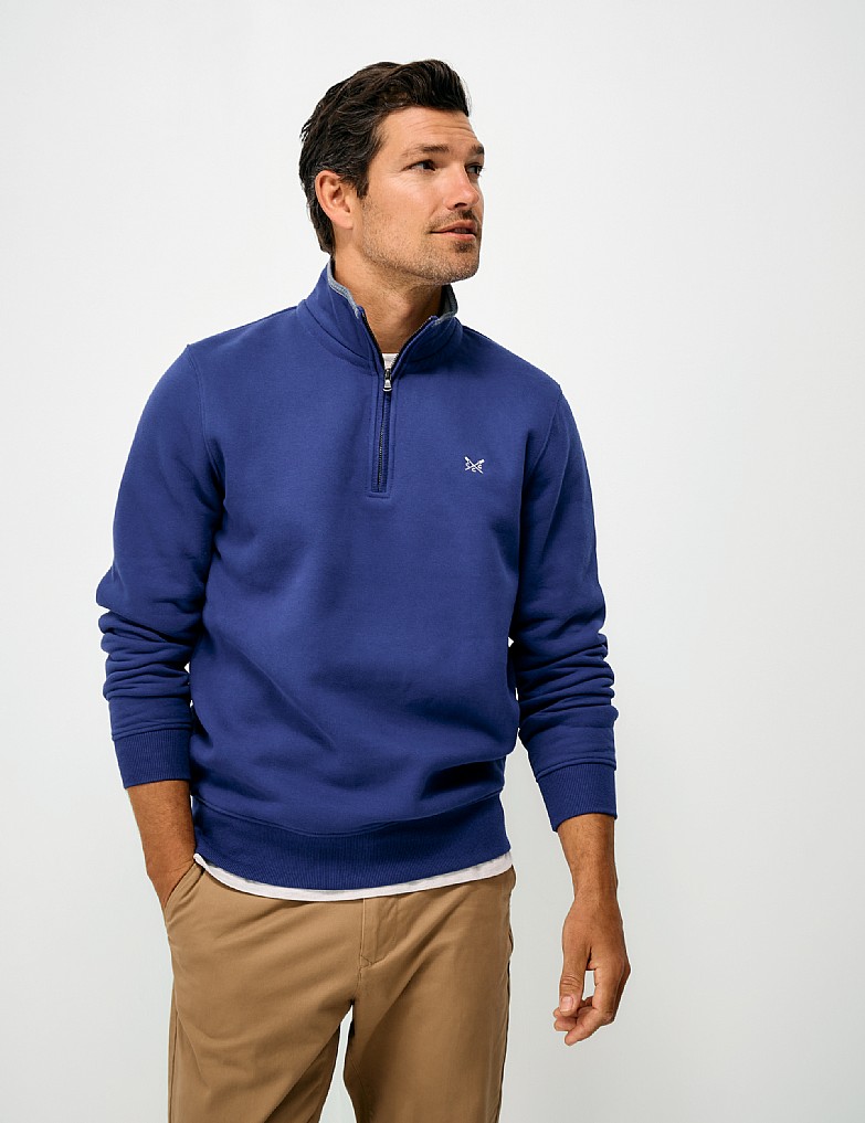 Classic Half Zip Sweat in Bellweather Blue