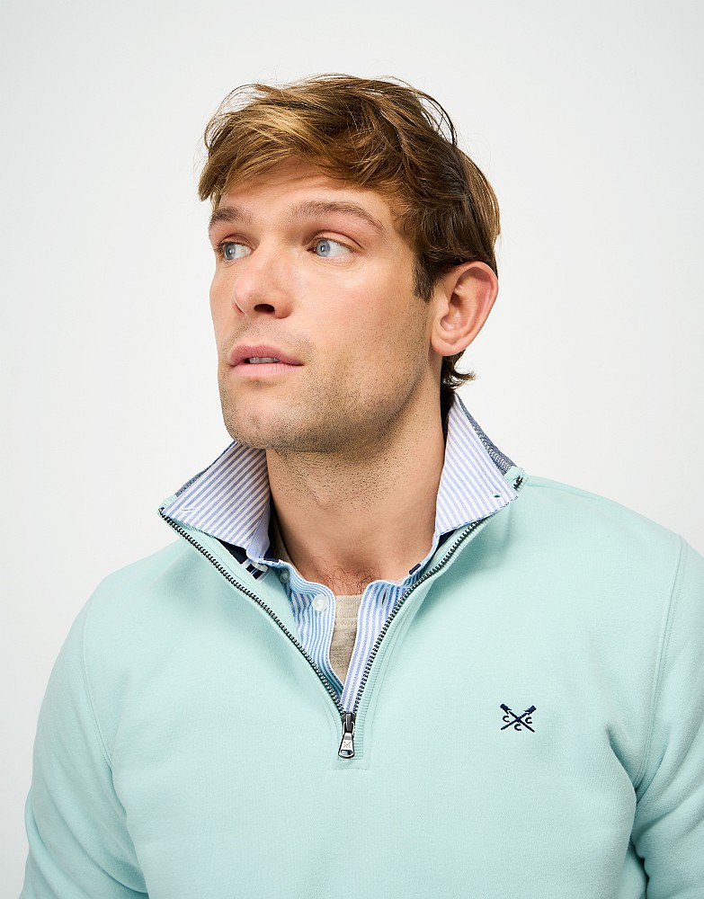 Men's Classic Half Zip Sweatshirts in Blue from Crew Clothing Company