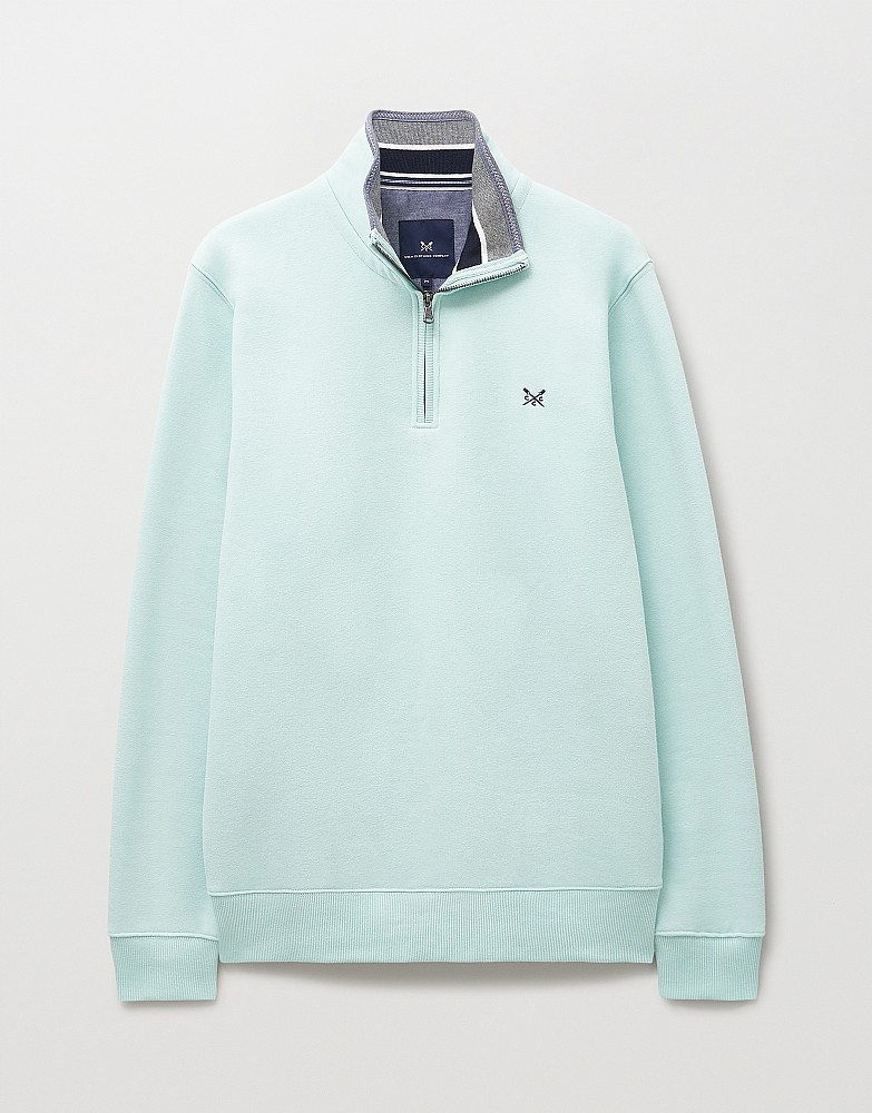 Men's Classic Half Zip Sweatshirts in Blue from Crew Clothing Company