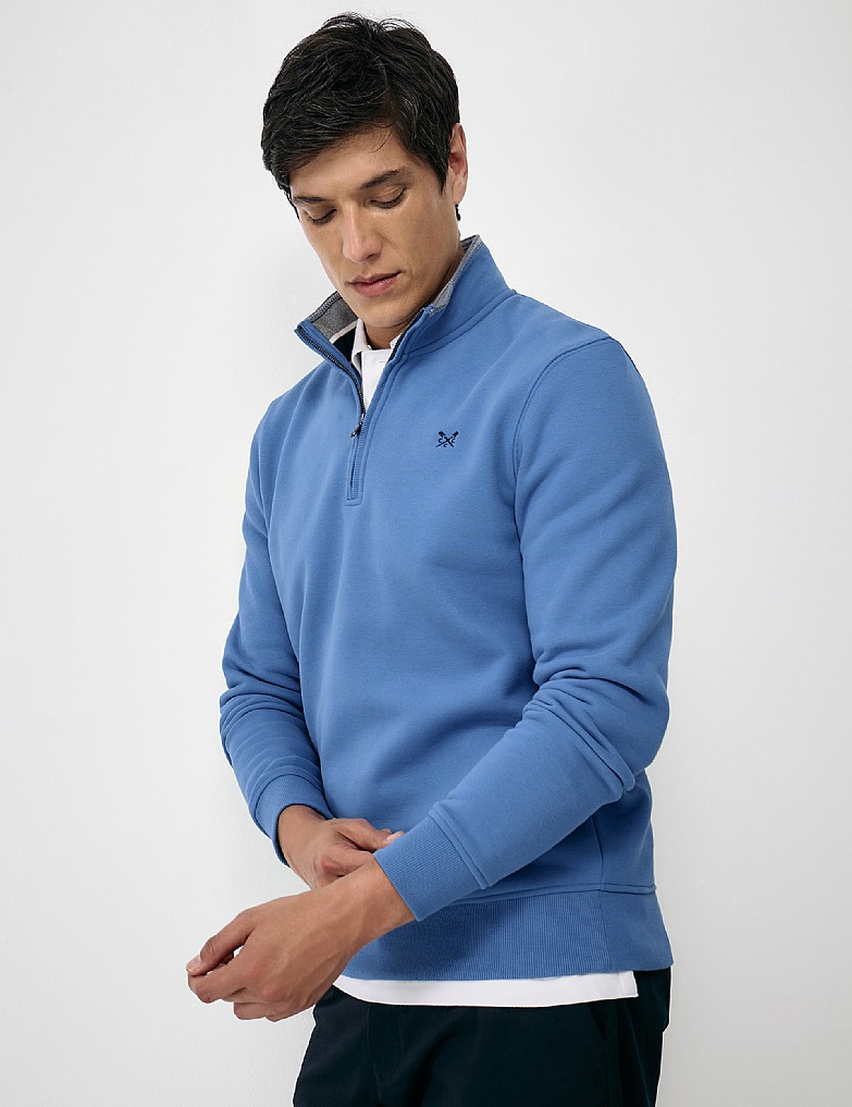 Classic Half Zip Sweat in Sea Of Belize