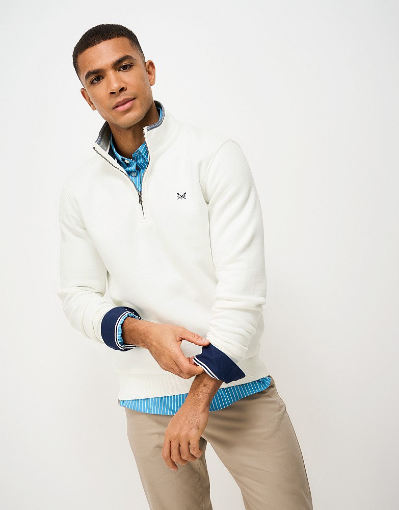 Classic Half-Zip Sweatshirt in Snow White