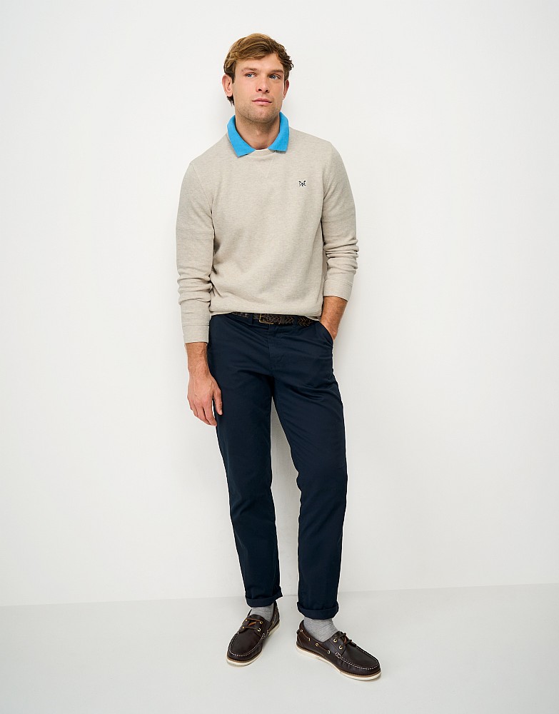 French Rib Crew Neck Jumper in White