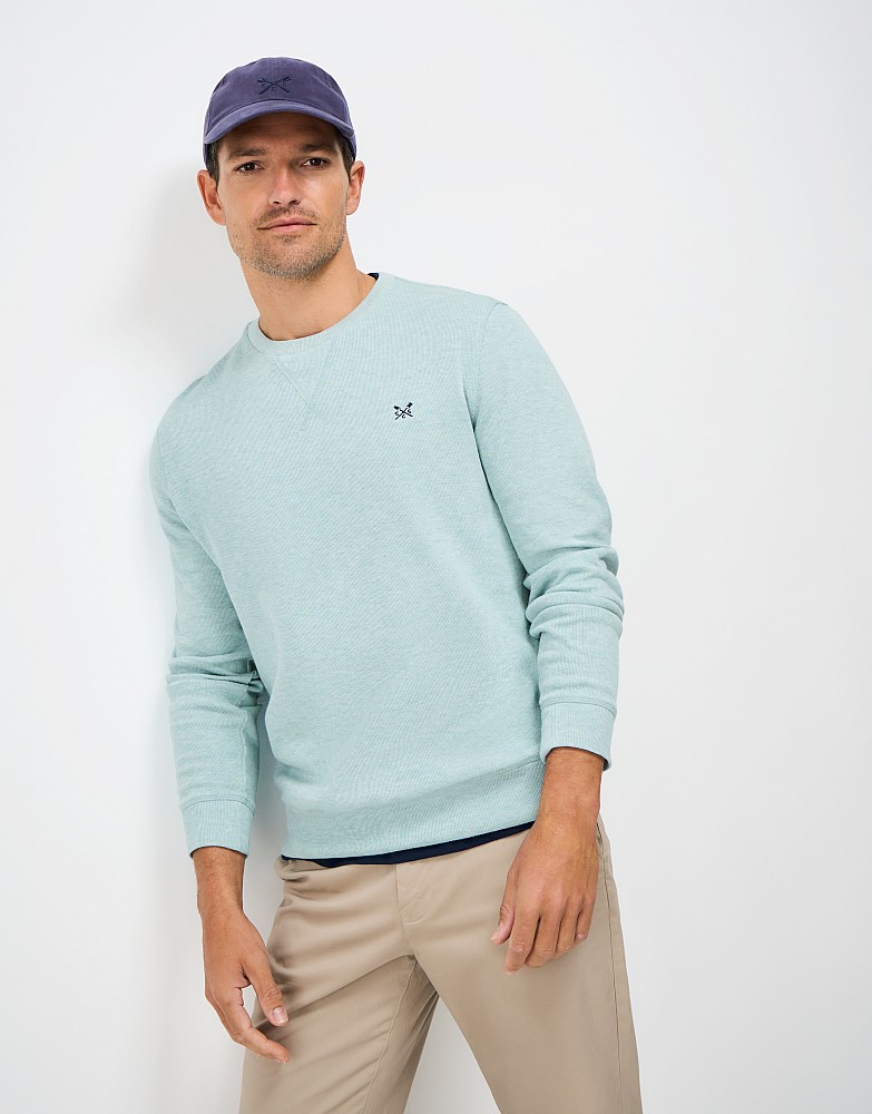 French Rib Crew Neck Jumper in Light Blue