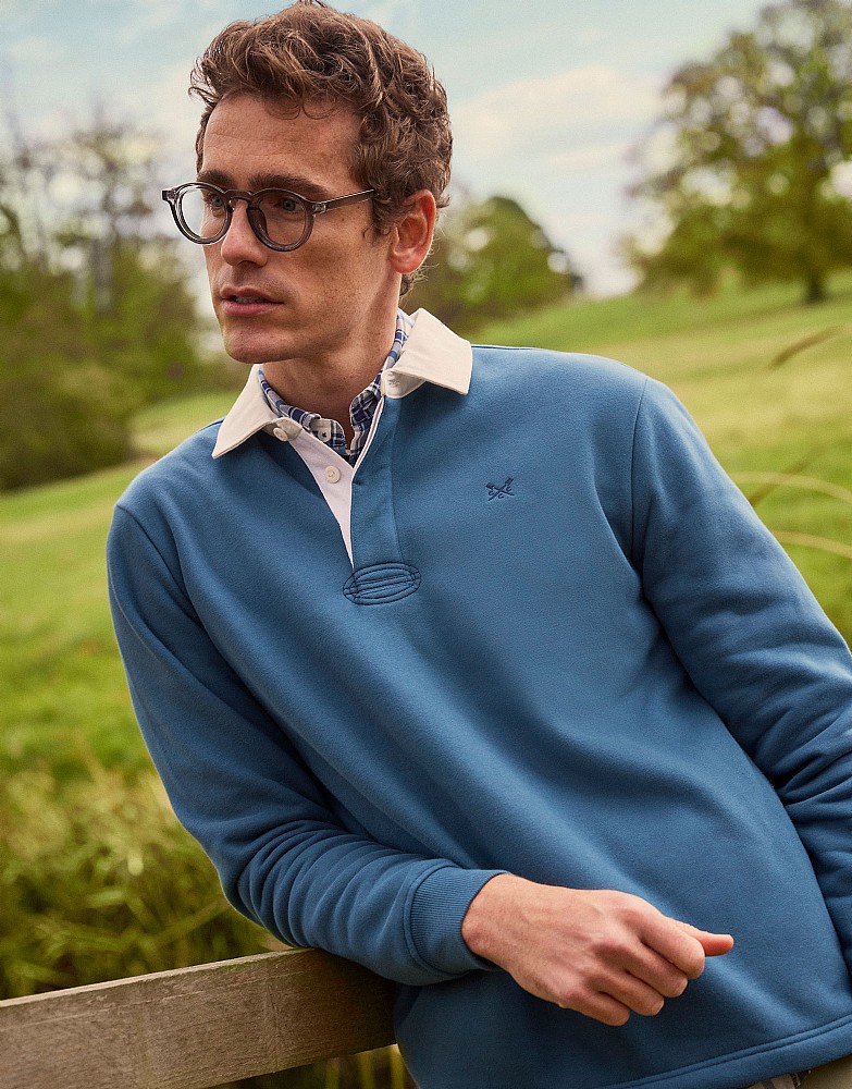 Rugby Sweatshirt in Deep Teal Blue