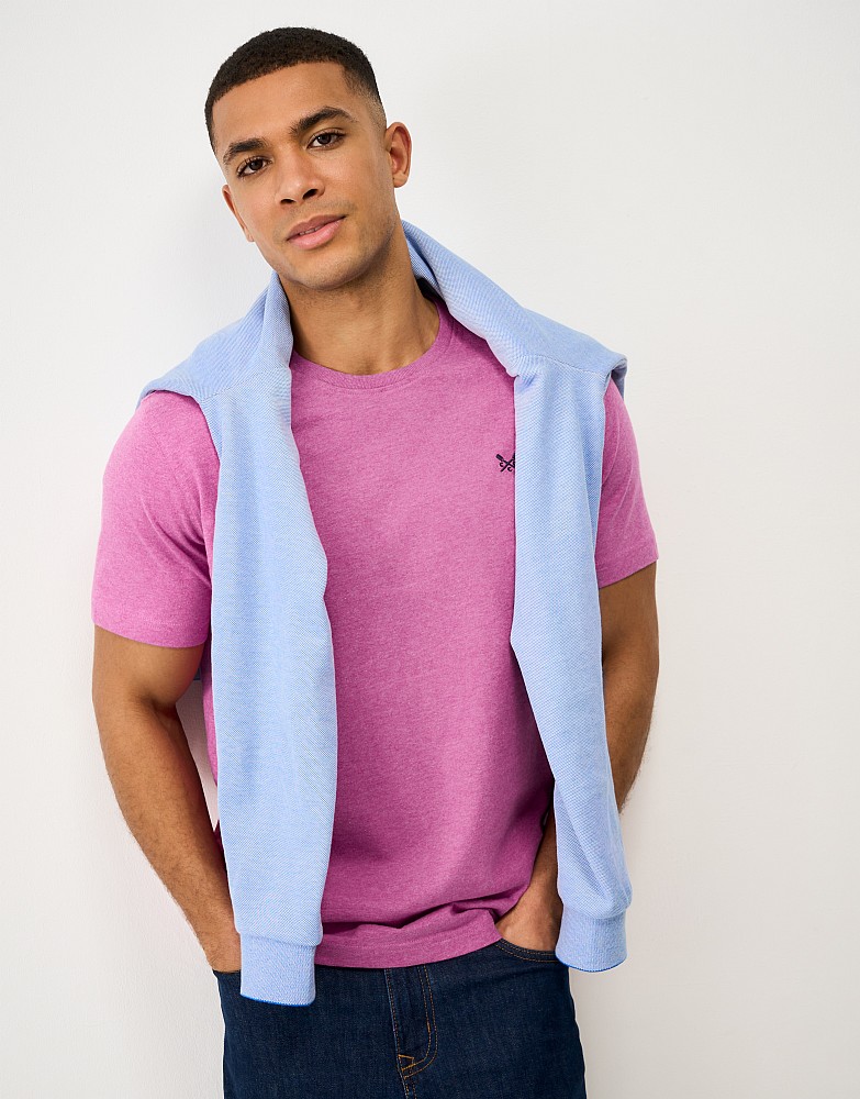 Crew Classic Cotton Tee in Fuschia Marl