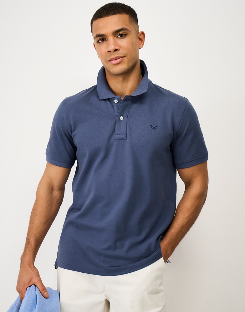 Classic Cotton Piqué Polo Shirt in Steel Blue