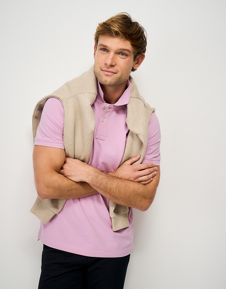Classic Cotton Piqué Polo Shirt in Mauve