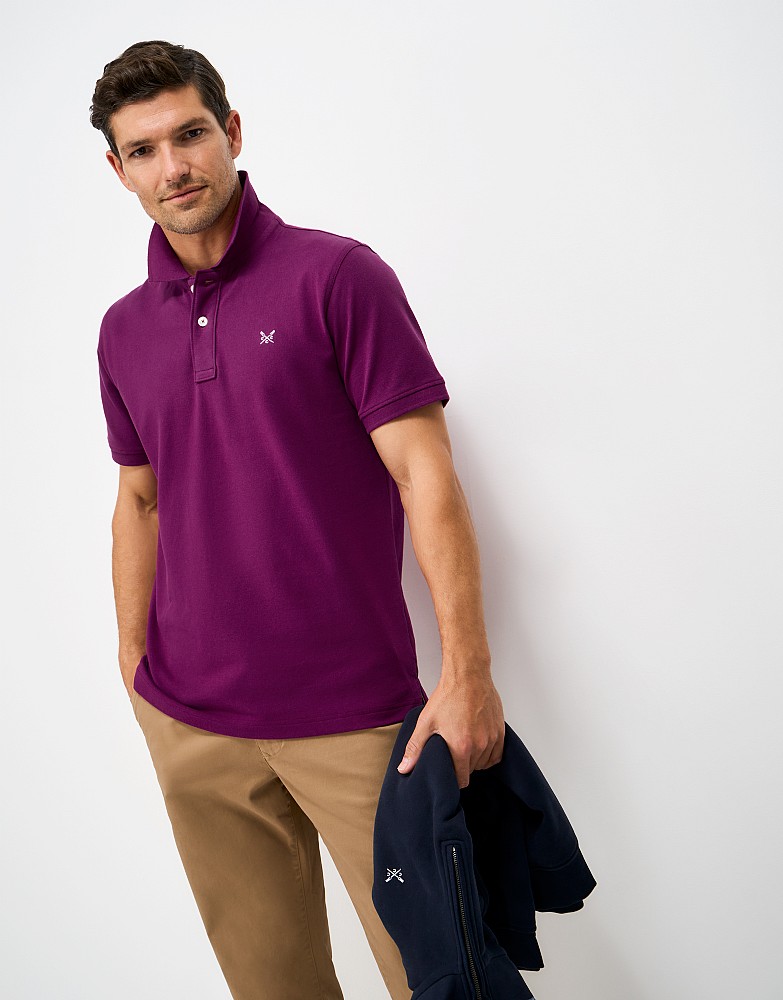 Classic Cotton Piqué Polo Shirt in Purple