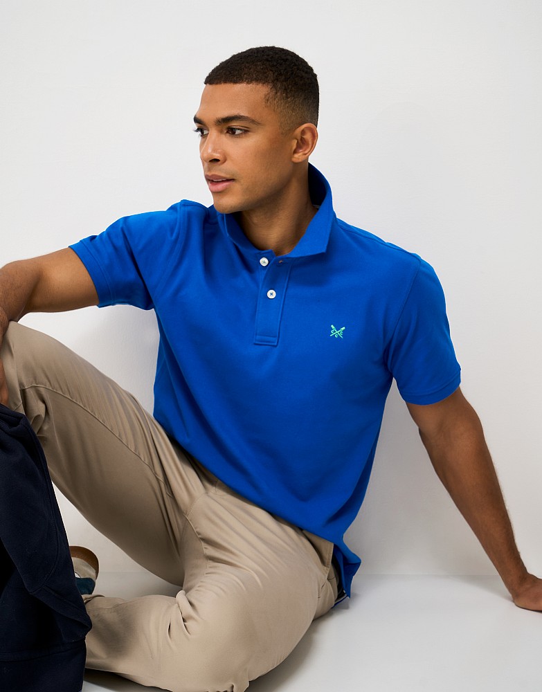 Classic Piqué Polo in Cobalt Blue