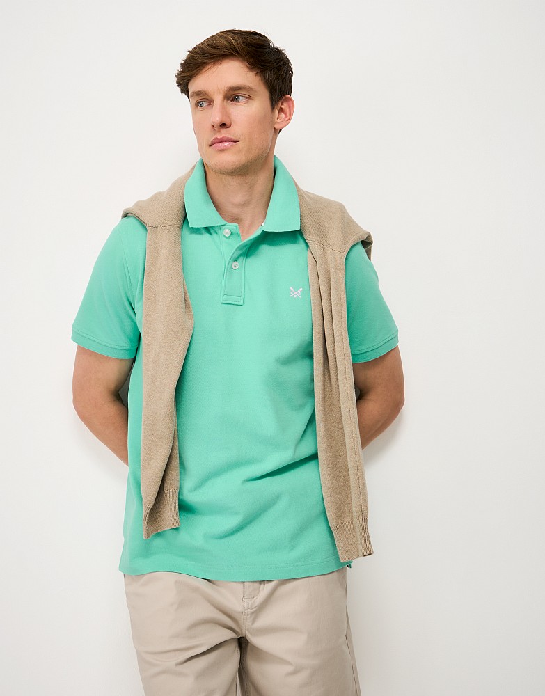 Classic Cotton Piqué Polo Shirt in Aqua Blue