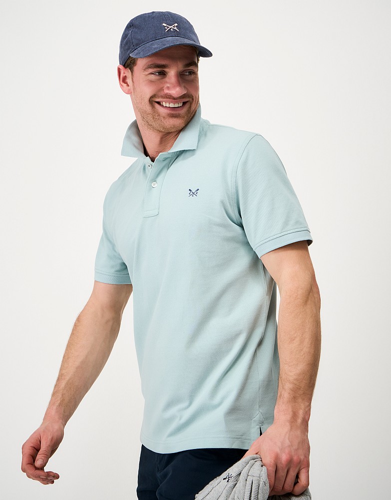 Classic Cotton Piqué Polo in Muted Blue